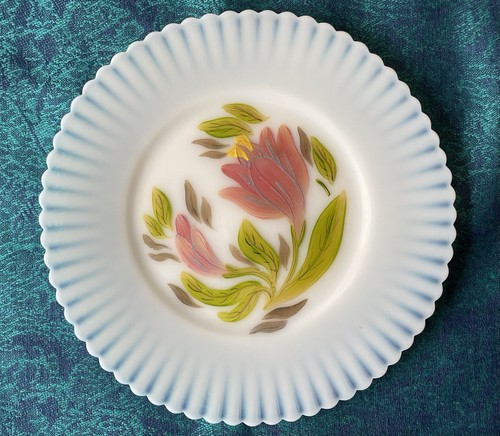 Rare set of 6 Monax Petalware handpainted plates, Macbeth-Evans, Spring Tulips - 第 1/10 張圖片