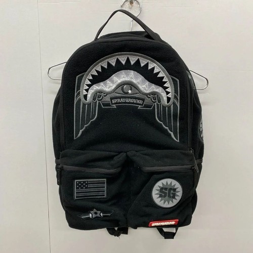 SPRAYGROUND Backpack GHOST SHARK ARMY PATCHES Black Laptop Tablet Pouch - Picture 18 of 24