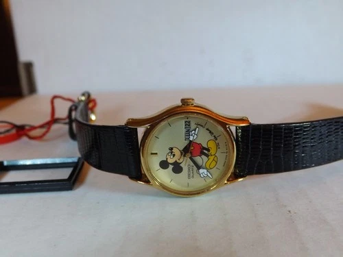 Disney Womens Seiko Vintage Mickey Mouse Watch (Day/Date)-(2 Tone)-Rare-VHTF-New