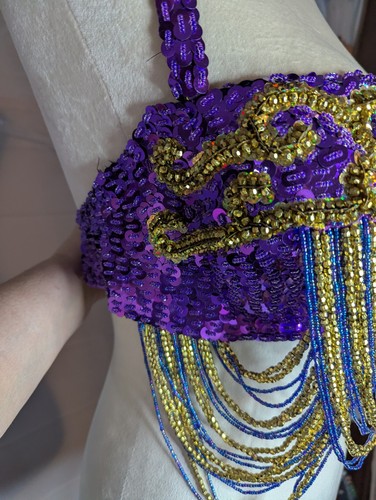 Bauchtanz Kostüm Festival Karneval Pailletten Perlen Karneval Tanz zu Hause - Bild 3 von 21