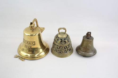 Vintage Brass Bells Of Various Style & Sizes Job Lot 3432g