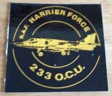 Vintage RAF Royal Air Force 233 OCU RAF Wittering Harrier Force Sticker