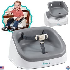 hiccapop ErgoBoost Toddler Booster Seat  Portable Non-Slip Grey Chair