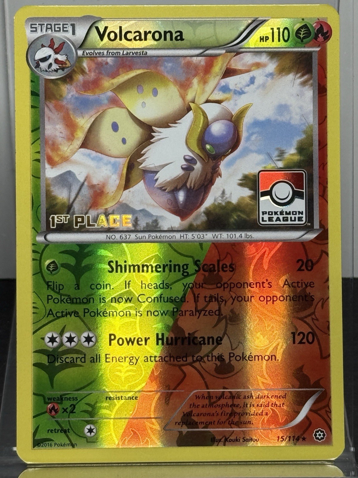 Volcarona 15/114 STS Pokemon League 1st Place Promo Near Mint NM