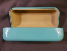 Tiffany Co LARGE Hard Clamshell Glossy Blue Eyeglass Sunglass Case Pre-owned.
