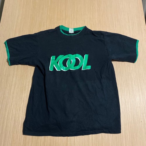 Vintage KOOL Cigarettes Ringer T-Shirt Mens Large Black Green Bluegrass Tees USA