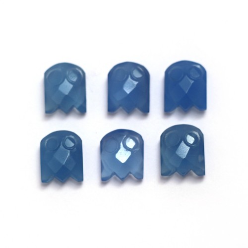 Ghost Shaped Blue Chalcedony Faceted Cabochon Gemstones DIY Jewelry Making Stone - Picture 7 of 8