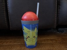 Zak! Snak Cup 10 oz Cup & 4 oz Snack Cup Pokemon Pikachu #025 with Straw