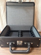 Service MFG. CO. Made in USA 12 Cassette Case Black Vinyl Vintage