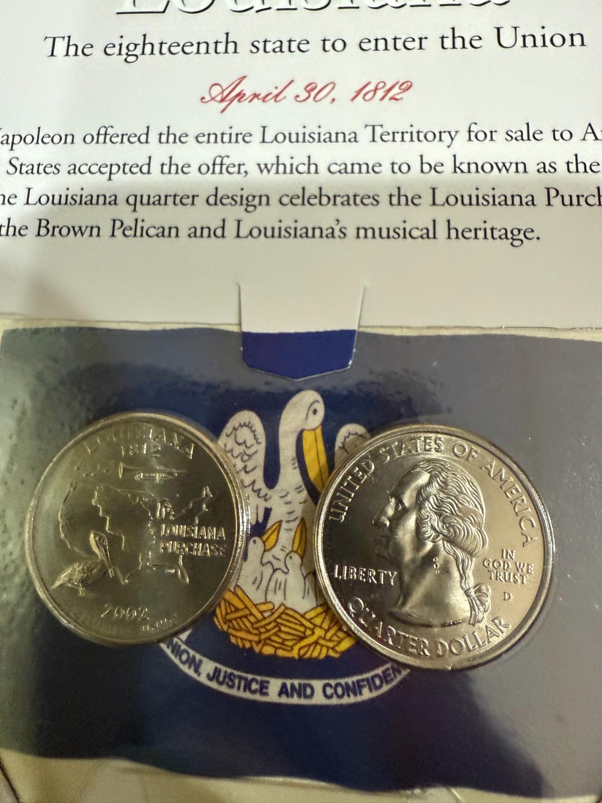 Qty 3 Louisiana Coins of America State Quarters US Minted #18 2002 D & P