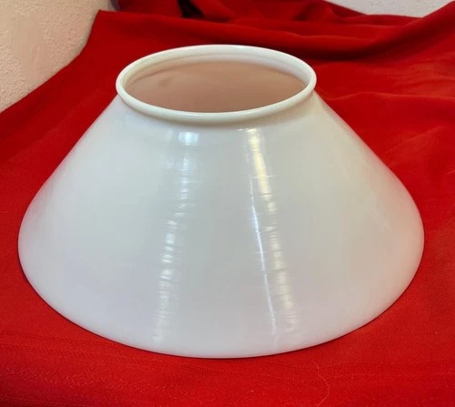 Antique Vintage Hanging Oil Lamp White Milk Glass Slant Lamp Shade 14" S1