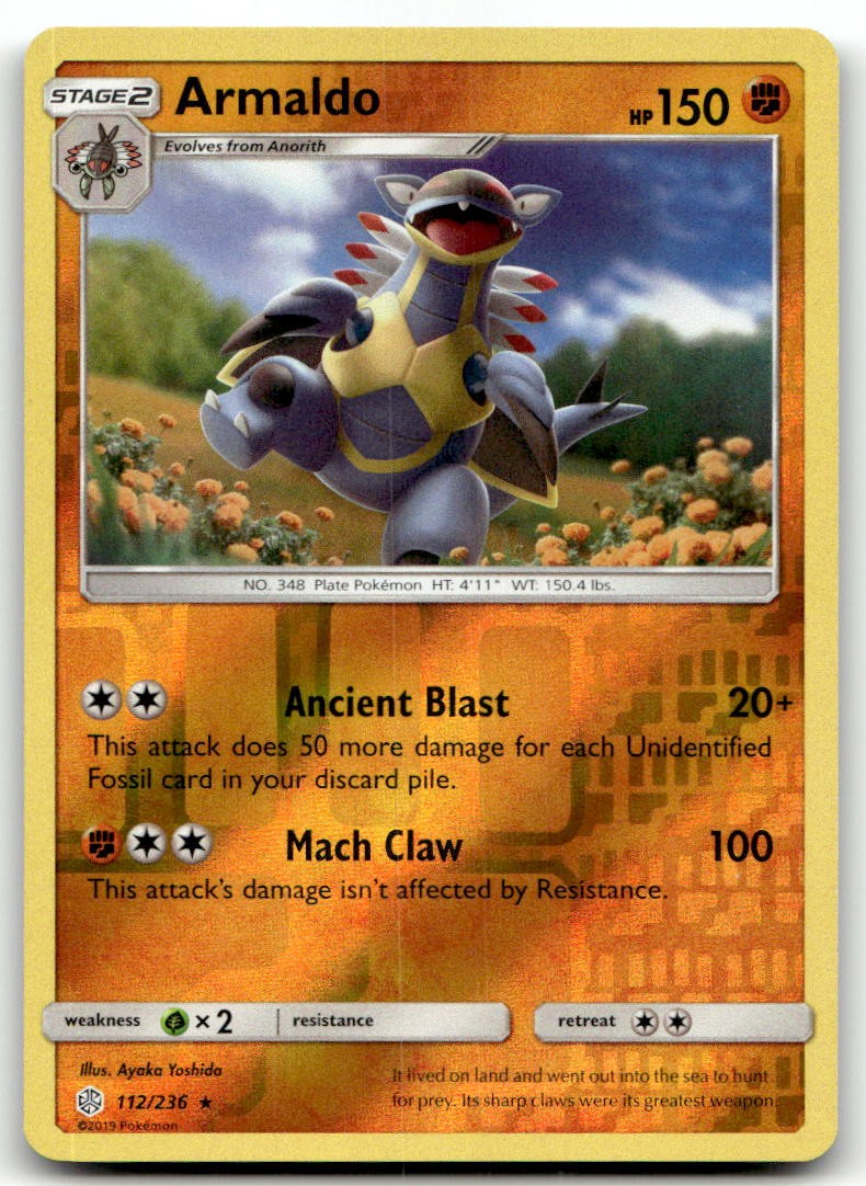Armaldo 112/236 SM - Cosmic Eclipse Rare Reverse Holo NM