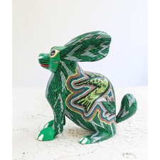 Vintage Armando Carillo Rabbit Figurine Wood Hand Painted Alebrije Art Mexico Vintage Armando Carillo Rabbit Figurine Wood Hand Painted Alebrije Art Mexico