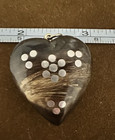 Victorian Heart Pendant made of Dark Horn and Metal Inlays European Sweetheart — photo 6