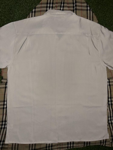 Moschino Jeans Camicia Elegante Bottoni Uomo XL Beige Segno Pace Tasca Made in Italy - Foto 7 di 9