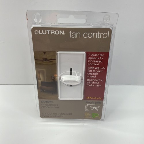 Lutron Skylark SFSQ-FH-WH Blanco 3 Velocidades Control de Ventilador para Ventilador de Techo - NUEVO Sellado - Imagen 1 de 2