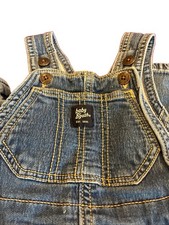 OshKosh baby B'gosh Overalls 18M Blue Denim Vestbak Classic Square Logo Bib