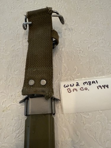 M8 A1 US GI WW2 Scabbard 1944  BM Co Original European Rebuild With Metal Tip - Picture 6 of 7