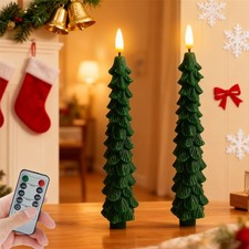 Gedengni Christmas Tree Flameless Candle -2pcs Timer Flickering Remote Tree C...