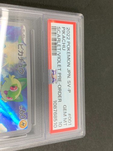 PSA 10 PIKACHU Promo 001/SV-P SCARLET/VIOLET PRE-ORDER - Pokemon Card Japanese - Picture 5 of 7