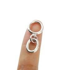 925 Sterling Silver Lobster Clasp Tiny Oval Carabiner Necklace Shortener...