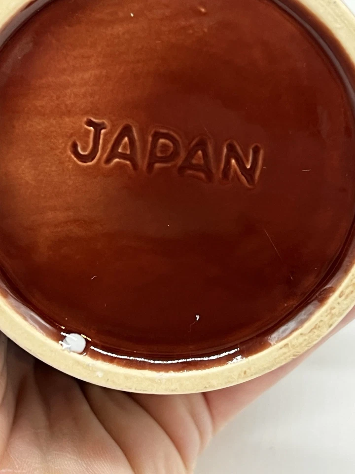 Plato de porcelana japonés vintage - marrón oscuro con borde dorado y diseño floral Foto 4 de 4