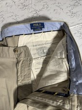 Polo Ralph Lauren Beige Stretch Cotton Twill Chinos Men's 38x34 Slim Fit NWOT