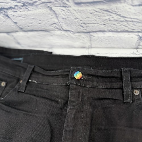 Jeans LEVIS ORGULLOS COLLECTION Raros Negros Big E Pierna Recta 40x30 Arco Iris - Imagen 4 de 10