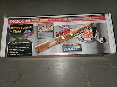 INCRA 1000SE Miter Gauge with Telescoping Fence and Dual Flip Shop Stop