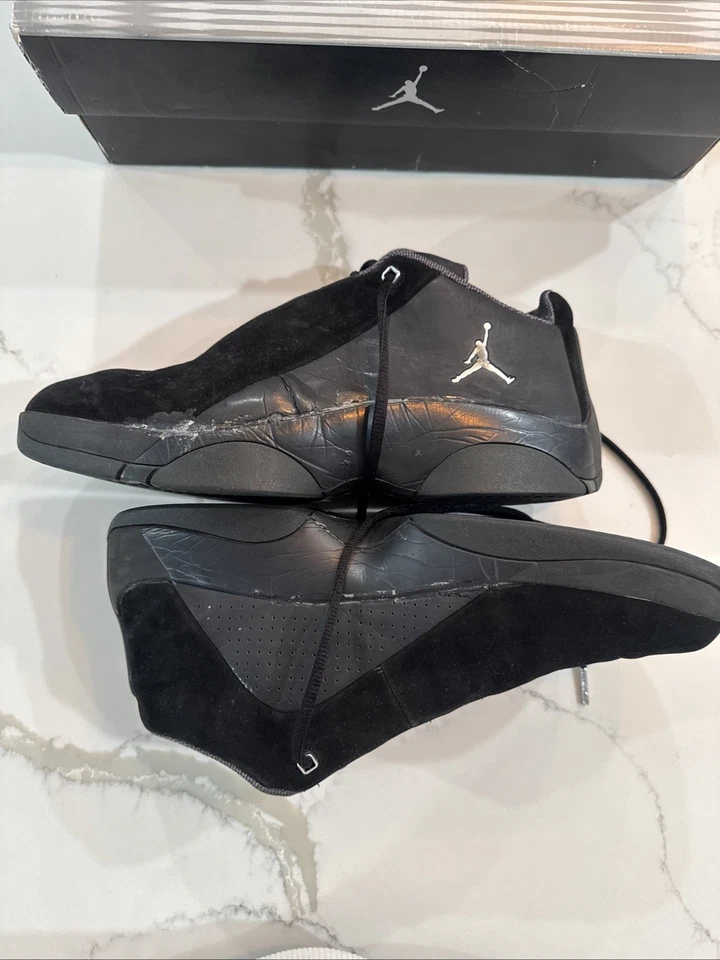 2003 Jordan Jumpman Team Flow Black/ Chrome-Dark Charcoal Size 10 307341 001 - Image 4 of 4