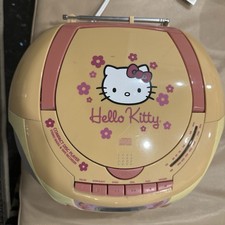 Hello Kitty Boombox CD Cassette Player AM/FM Pink Yellow 2008