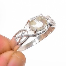 Natural Aquamarine Gemstone 925 Sterling Silver Solitaire Ring 8 R7645-18