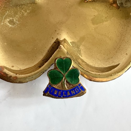 Posacenere portacenere souvenir trifoglio tono oro Irlanda vintage - Foto 3 di 8