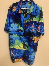 L K- Boys Tropical Hawaiian Short Sleeve Button-Up Shirt XS 10/12 or 14/16