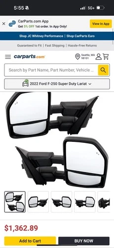 2022 Ford F-250 Super Duty Lariat Mirror Parts