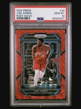 2022 Prizm Joel Embiid Ruby Wave PSA 10