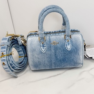 Coach Loved Denim Mini Rowan Crossbody Satchel YOU PICK Pattern