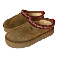 UGG Tazz Platform Slippers Mules 1122553 Chestnut Suede Women's Size US 11 EU 42