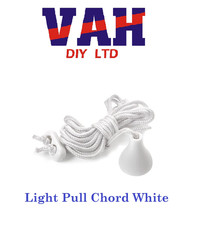 Toilet Light Pull Nylon Cord & Acorn White 1.5 Meter