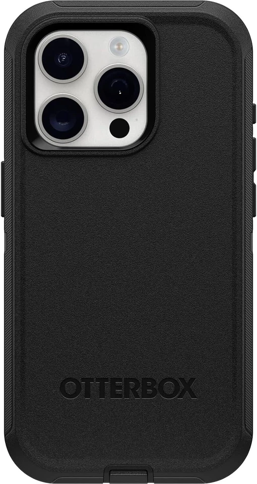 OtterBox Defender Pro Series Case and Holster - iPhone 15 Pro Black