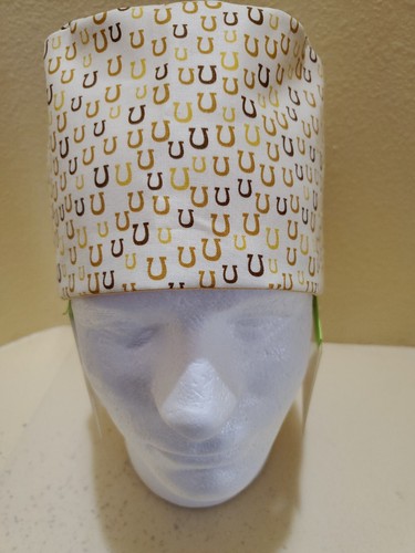 Cappello/cappello scrub chirurgico a ferro di cavallo uomo cranio/chemio fatto a mano - Foto 4 di 7