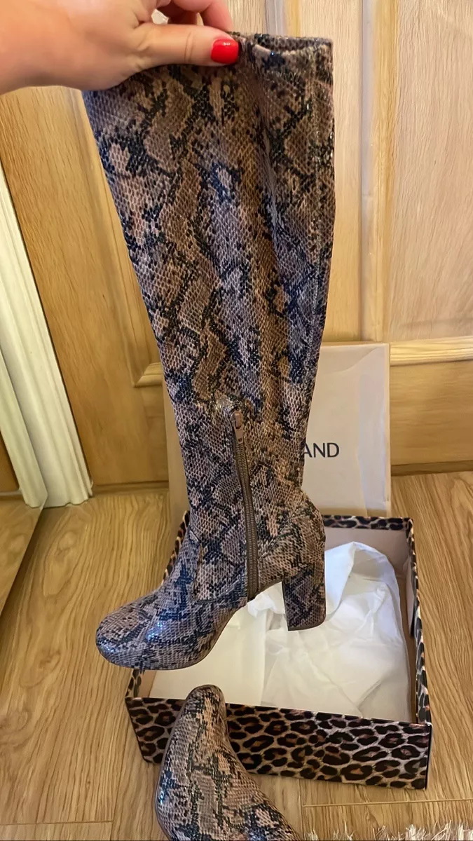 Snake print womens boots sale