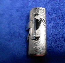 (#497) VINTAGE GOLD TONE PEGASUS LIGHER COVER FOR BIC LIGHTER 3" TALL