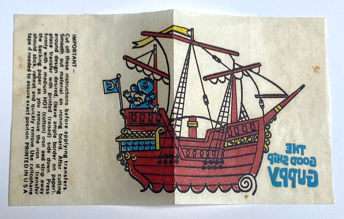 1960s? Cap'n Crunch Cereal Box Prize- The Good Ship Guppy Iron-On