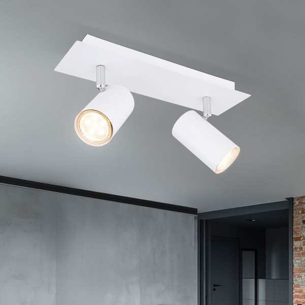 Deckenlampe Spotleiste Spotleuchte Wohnzimmerlampe Weiß 2 Flammig Verstellbar-image