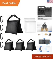 Weather-Resistant Sandbag Weight Bags with Double Zippers - 4 Pack for Stability