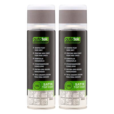 2x Autotek Stoßstangenlack dunkelgrau hochdeckend Aerosol-Sprühlack 300 ml