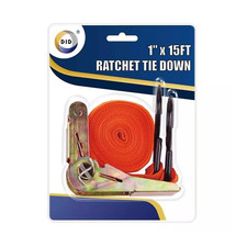 Ratchet Tie Down Strap 25mm x 4.5m Heavy Duty Car Van Roof Rack Hooks