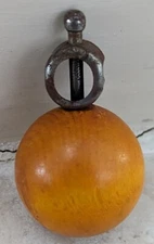 Vintage Wooden Spinning Antique Children's Top Toy, Metal Top, Unique Design