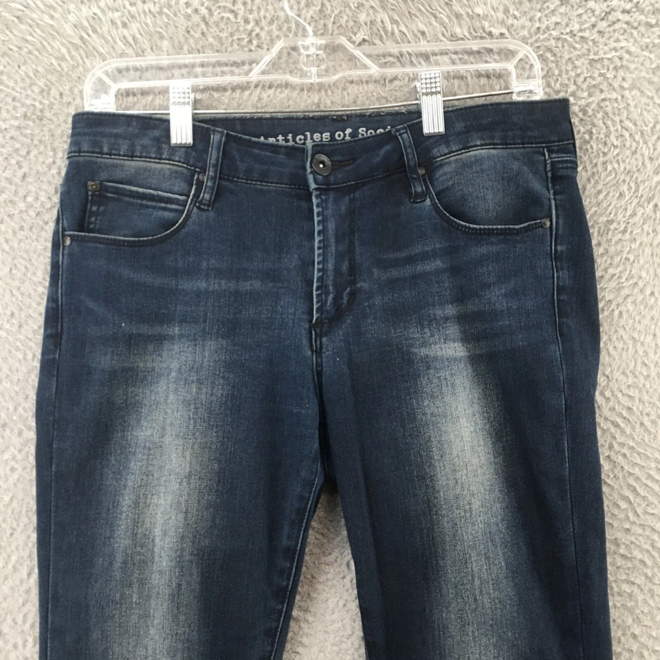 Articles Of Society Skinny Jeans Womens 27 Blue Dark Wash Denim Cotton Blend Zip - Image 2 of 4